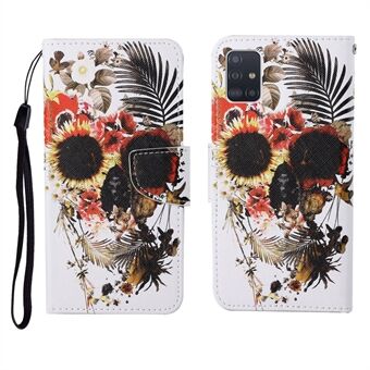 Cross Texture Pattern Printing PU Leather Full Protection Wallet Stand Phone Cover Case for Samsung Galaxy A71 4G SM-A715