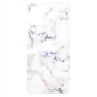 For Samsung Galaxy A71 4G SM-A715 Thickened Four Corner Anti-drop Marble IMD Laser TPU+PC Case