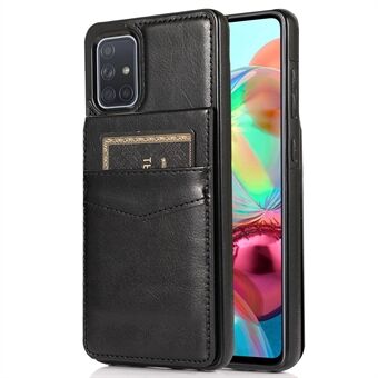 For Samsung Galaxy A71 4G SM-A715 Card Holder Phone Case Leather + TPU Phone Kickstand Cover