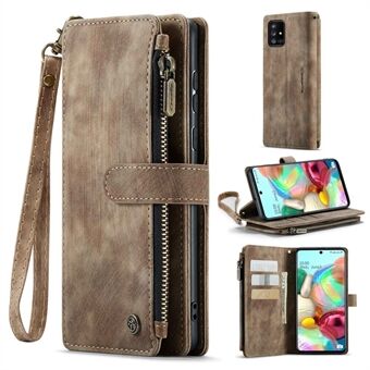 CASEME C30 Series for Samsung Galaxy A71 4G SM-A715 Stand Zipper Pocket Case Magnetic Clasp Multiple Card Slots Leather Phone Cover