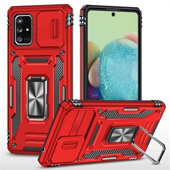 Armor Series for Samsung Galaxy A71 5G SM-A716 Kickstand Phone Case PC + TPU Impact-Resistant Protective Phone Protector with Slide Camera Cover