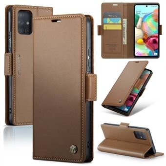 CASEME 023 Series For Samsung Galaxy A71 4G SM-A715 PU Leather Stand Phone Case RFID Blocking Wallet Cover