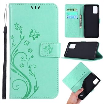 Imprint Butterflies Wallet Stand Flip Leather Phone Case for Samsung Galaxy S20 Plus