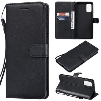 Solid Color PU Leather Flip Phone Cover with Strap for Samsung Galaxy S20 Plus