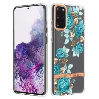 LB5 Series IMD IML Electroplating TPU Phone Case for Samsung Galaxy S20 Plus/S20 Plus 5G Flower Pattern Mobile Cover