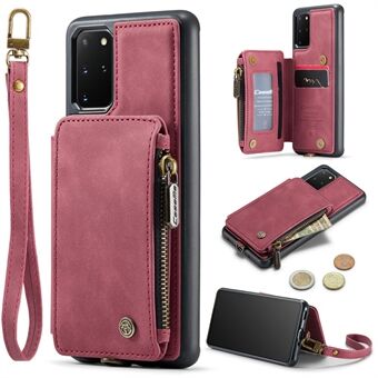 CASEME C20 Series for Samsung Galaxy S20 Plus 5G / 4G RFID Blocking PU Leather Coated TPU Cover Wallet Kickstand Zipper Pocket Phone Case