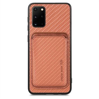 For Samsung Galaxy S20 Plus 4G / 5G Carbon Fiber Texture Shell, Card Holder Design Detachable 2-in-1 Magnetic Phone Case PU Leather + TPU + PC Protective Cover