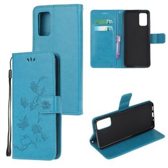 Imprint Butterfly Flower Leather Wallet Case for Samsung Galaxy S20 4G/S20 5G