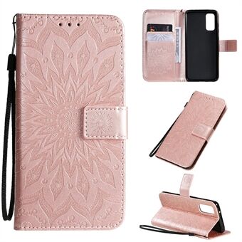 Imprint Sunflower Wallet Leather Casing for Samsung Galaxy S20