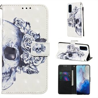 Pattern Printing Light Spot Decor Leather Wallet Case for Samsung Galaxy S20