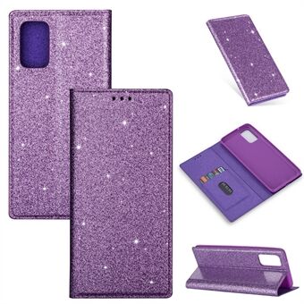 Flash Powder Auto-absorbed Leather Stand Shell for Samsung Galaxy S20