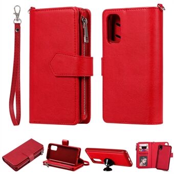 Magnetic Detachable 2-in-1 Zipper Wallet Stand Leather Case for Samsung Galaxy S20