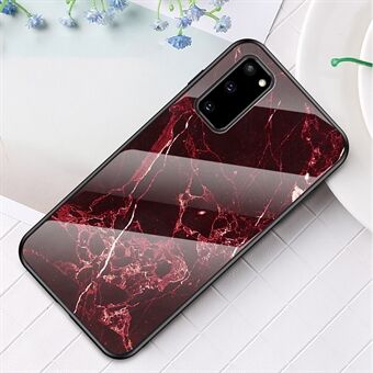 Marble Grain Pattern Tempered Glass PC + TPU Phone Case for Samsung Galaxy S20