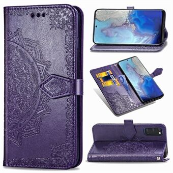 Embossed Mandala Flower Wallet Leather Stand Protection Cover for Samsung Galaxy S20