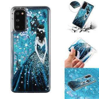 Pattern Printing Glitter Powder Quicksand TPU Protective Case for Samsung Galaxy S20