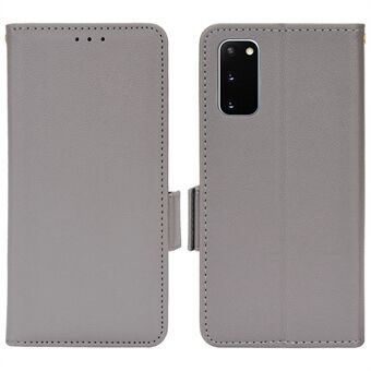 Litchi Texture Leather Stand Phone Case for Samsung Galaxy S20 4G/S20 5G, Side Double Magnetic Clasp Wallet Cover