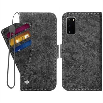 For Samsung Galaxy S20 4G / 5G Water-ink Painting Texture PU Leather Stand Cover Dual Magnetic Clasp Rotating Card Slots Wallet Case