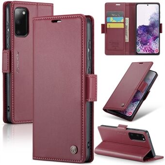 CASEME 023 Series For Samsung Galaxy S20 4G / 5G PU Leather Case RFID Blocking Litchi Texture Stand Wallet Phone Cover