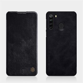 NILLKIN Qin Series Leather Shell Case with Card Holder Phone Cover for Samsung Galaxy A21 - Black