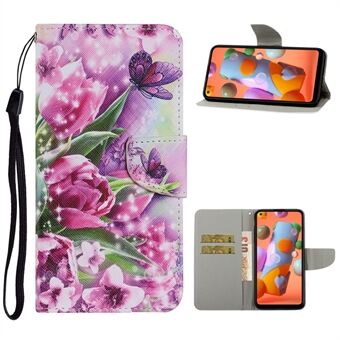 Faddish Pattern Printing Leather Wallet Case for Samsung Galaxy A21