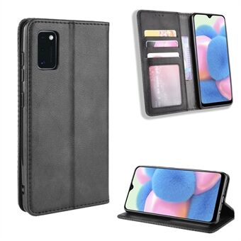 Vintage Style Leather Wallet Stand Phone Shell for Samsung Galaxy A41