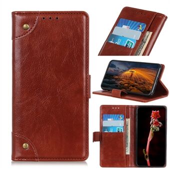 Nappa Skin Leather Wallet Phone Cover Casing for Samsung Galaxy A41 (Global Version)