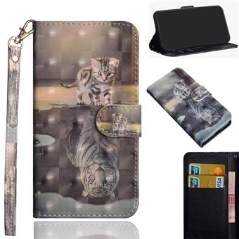 Light Spot Decor Patterns Wallet Case Leather Cover with Lanyard for Samsung Galaxy A41 (Global Version)