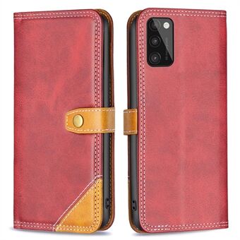 BINFEN COLOR BF Leather Series-8 for Samsung Galaxy A41 (Global Version) Anti-wear Phone Case Stand 12 Style Double Stitching Lines PU Leather Splicing Cover