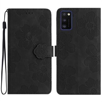 Anti-drop Cover for Samsung Galaxy A41 (Global Version) Flowers Imprinted Stand Phone Wallet Leather Case