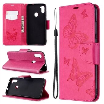 Imprint Butterflies Wallet Stand Flip Leather Case for Samsung Galaxy A11 (EU Version)/M11