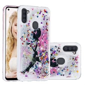 Pattern Printing Glitter Powder Quicksand TPU Back Case for Samsung Galaxy A11 (EU Version)