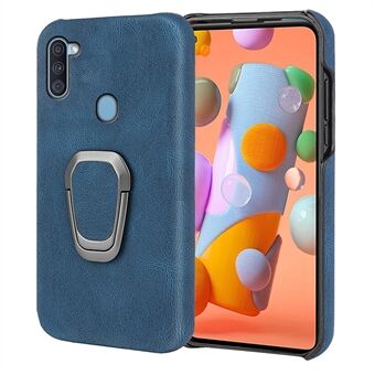 PU Leather + Hard PC Slim Durable Protective Phone Case Cover with Metal Kickstand for Samsung Galaxy A11 (EU Version) / M11