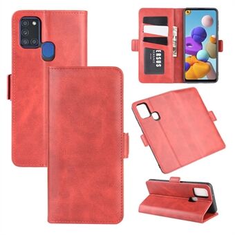 Double Clasp Flip Leather Wallet Stand Phone Cover for Samsung Galaxy A21s