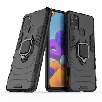 Cool Guard Ring Holder Kickstand PC TPU Hybrid Case Protective Shell for Samsung Galaxy A21s