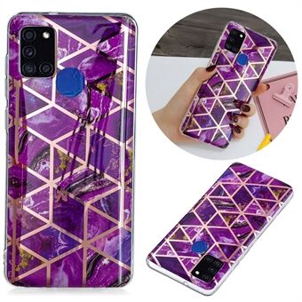 Marble Pattern Electroplating IMD TPU Phone Protective Shell for Samsung Galaxy A21s