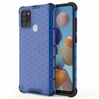 Honeycomb Pattern Shockproof TPU + PC Hybrid Cover for Samsung Galaxy A21s