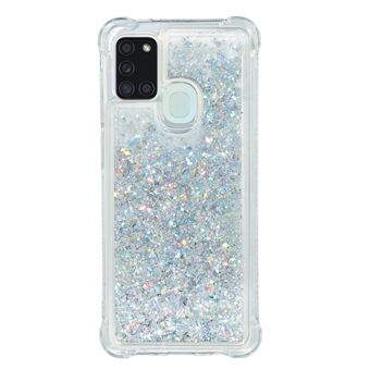 Pure Color Glitter Powder Quicksand Style TPU Case for Samsung Galaxy A21s