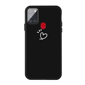 Heart Pattern Decor Matte TPU Phone Case Cover for Samsung Galaxy A21s