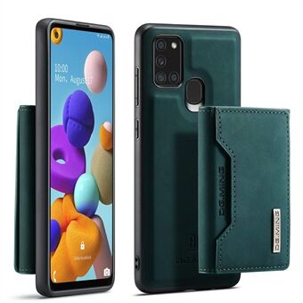 DG.MING M2 Series Detachable Magentic Wallet PU Leather Coated Hybrid Case Cover with Kickstand for Samsung Galaxy A21s