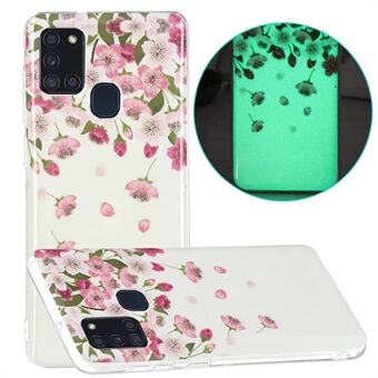 Noctilucent Pattern Phone Case IMD Luminous Soft TPU Cover for Samsung Galaxy A21s (Global Version)