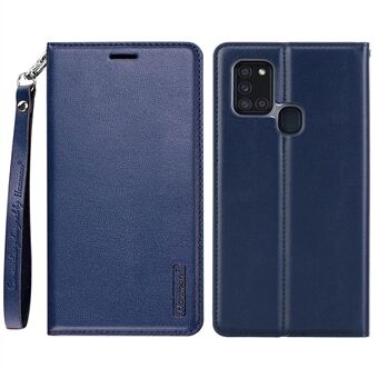 HANMAN Minor Series for Samsung Galaxy A21s Anti-wear Phone Cover PU Leather Full Protection Cell Phone Case Wallet Stand