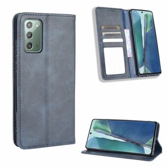 Auto-absorbed Retro Leather Wallet Phone Case for Samsung Galaxy Note20/Note20 5G