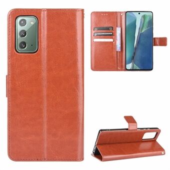 Crazy Horse Wallet Stand Leather Phone Shell for Samsung Galaxy Note20/Note20 5G