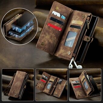 CASEME 008 Series Multi-functional 2-in-1 Zipper Wallet PU Leather Case for Samsung Galaxy Note20 / Note20 5G