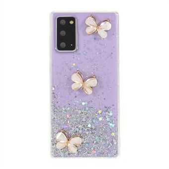 3D Butterfly Rhinestone Decor Epoxy TPU Cover for Samsung Galaxy Note 20/Note 20 5G