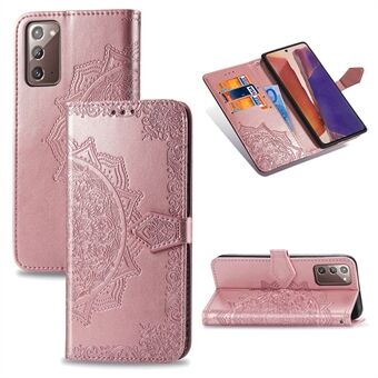 Embossed Mandala Flower Leather Case with Wallet Stand for Samsung Galaxy Note 20 / Galaxy Note 20 5G