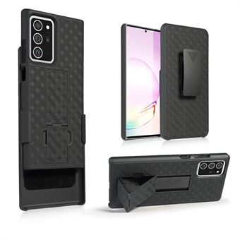 Woven Skin Swivel Belt Clip Holster PC + TPU Cover for Samsung Galaxy Note20 Ultra/Note20 Ultra 5G