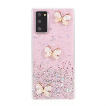 3D Butterfly Rhinestone Decor Epoxy TPU Case for Samsung Galaxy Note20 Ultra/Note20 Ultra 5G