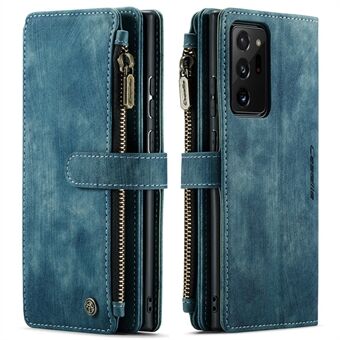 CASEME C30 Series 10 Card Slots and Zipper Pocket Design Magnetic Closure PU Leather Wallet Case for Samsung Galaxy Note20 Ultra/Note20 Ultra 5G