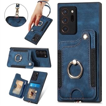 For Samsung Galaxy Note20 Ultra / Note20 Ultra 5G Kickstand Cover PU Leather Coated PC+TPU RFID Blocking Card Slots Phone Case